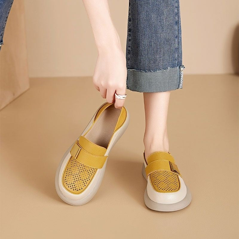 Sandalias Planas Cuero Suave Travesía Aura Calma, Comodidad y Estilo Todo el Día