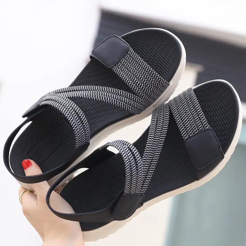 Sandalias Planas Suela Antideslizante Aura Camino Serenidad, Máximo Confort y Estabilidad al Caminar