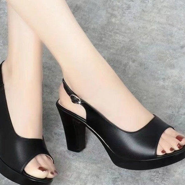 Sandalias de Tacón Cuero Suave Aurora Equilibrio Serenidad, Confort Supremo Todo el Día