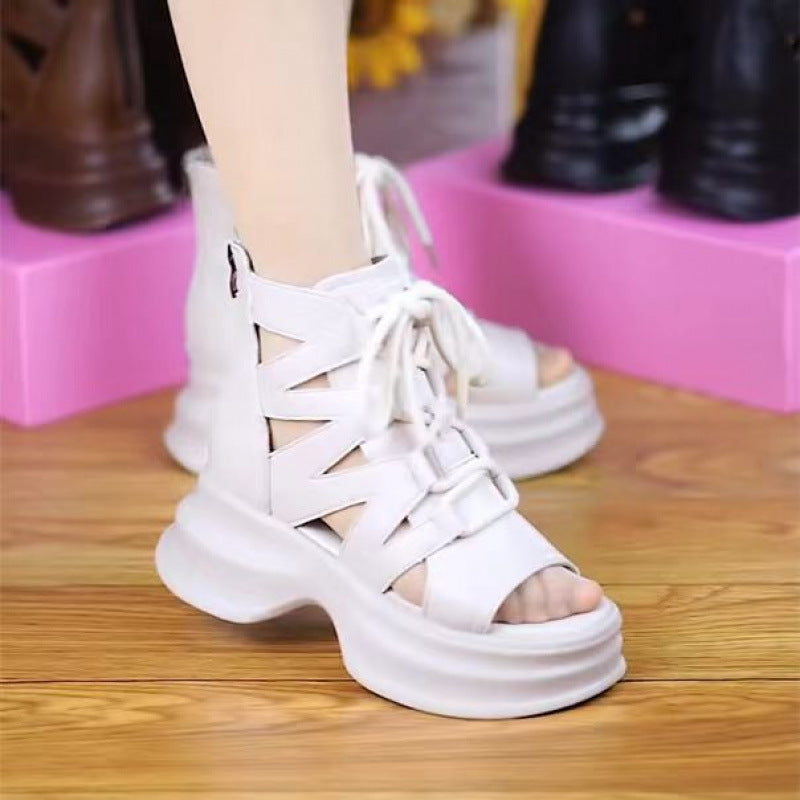 Sandalias de Plataforma Cuero Suave Prisma Serenidad, Alivio Total para Pies Sensibles