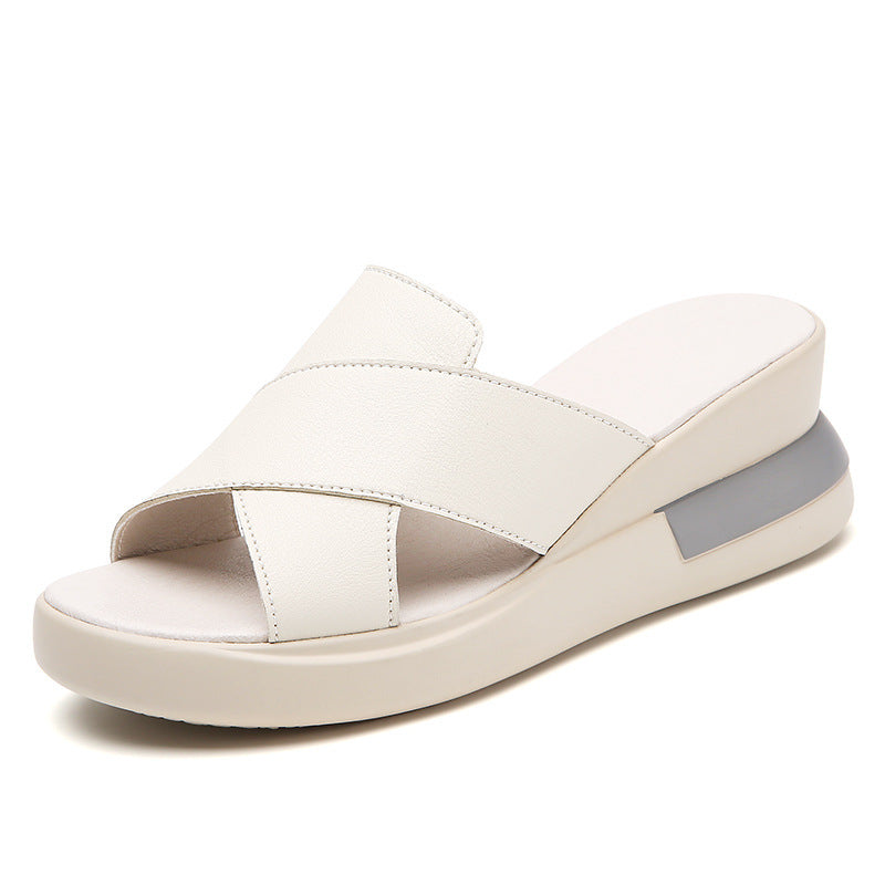 Sandalias de Plataforma Cuero Suave Aura Camino Majestad, Postura Mejorada y Comodidad Duradera