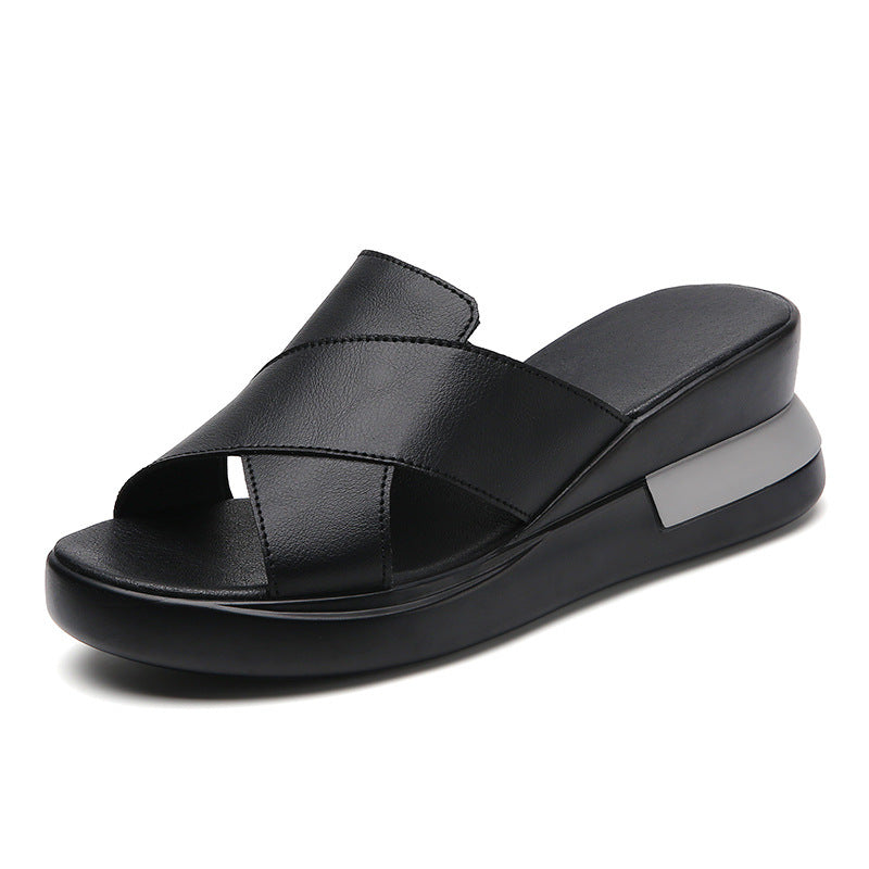 Sandalias de Plataforma Cuero Suave Aura Camino Majestad, Postura Mejorada y Comodidad Duradera