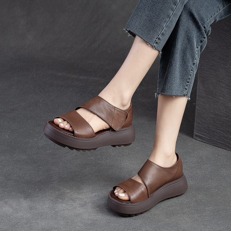 Sandalias de Tacón Suela Gruesa Aura Horizonte Serenidad, Comodidad Sofisticada Todo el Día