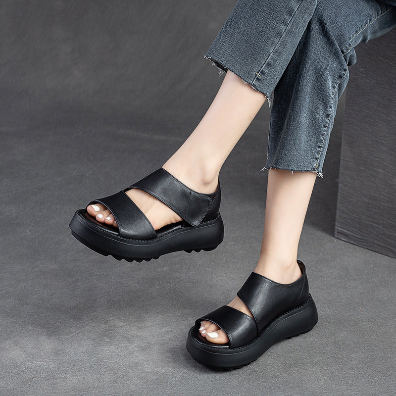 Sandalias de Tacón Suela Gruesa Aura Horizonte Serenidad, Comodidad Sofisticada Todo el Día