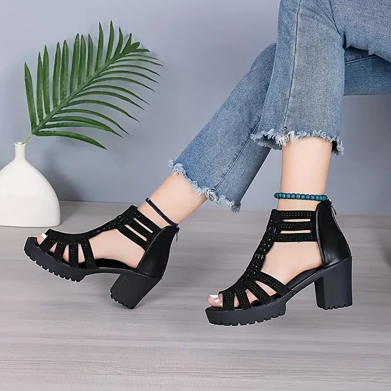 Sandalias de Tacón Plantilla Viscoelástica Aura Cumbre Calma, Comodidad Sofisticada Todo el Día