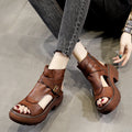 Sandalias de Plataforma Cuero Suave Cumbre Armonía Ritmo, Postura Saludable y Comodidad Duradera