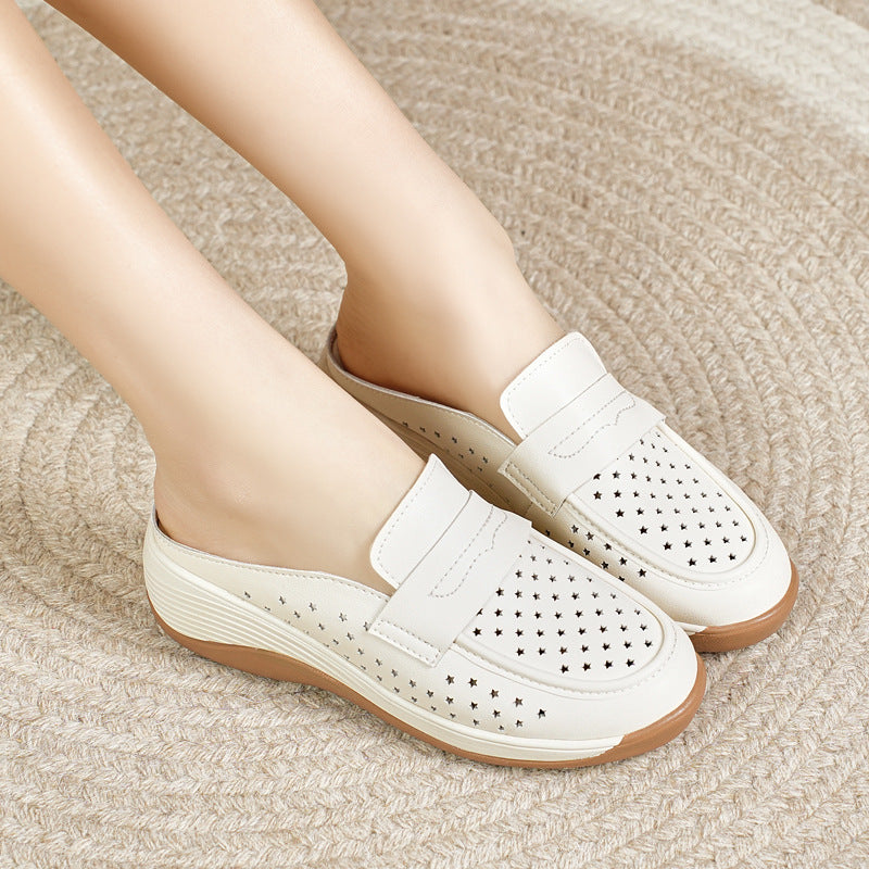 Zapatillas Antideslizantes Cuero Suave Horizonte Calma Camino, Comodidad y Estabilidad Todo el Día