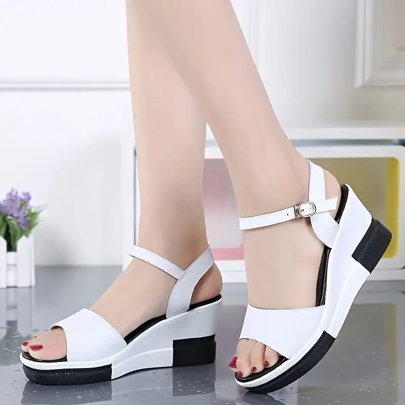 Sandalias de Plataforma Cuero Suave Aura Atlántico Equilibrio, Postura Mejorada y Comodidad Todo el Día