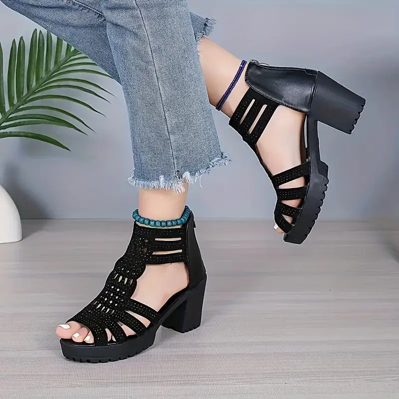 Sandalias de Tacón Plantilla Viscoelástica Aura Cumbre Calma, Comodidad Sofisticada Todo el Día