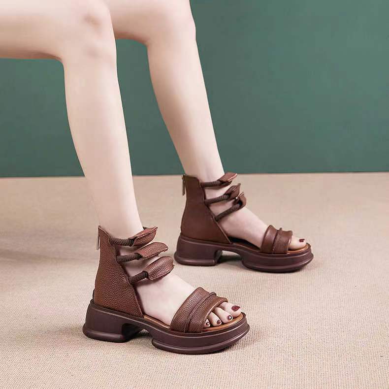 Sandalias Ortopédicas Cuero Natural Esencia Cumbre Serenidad, Alivio Total para Pies Sensibles