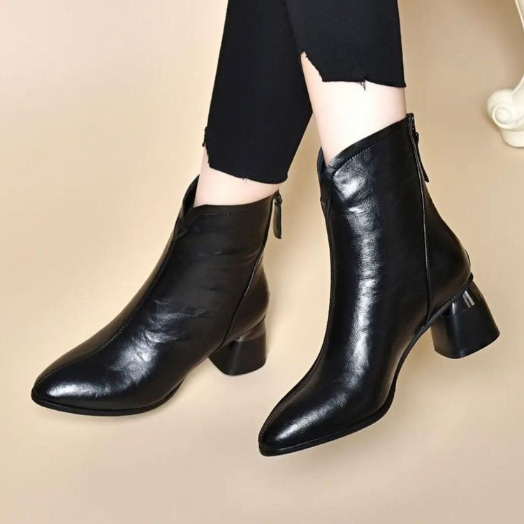 Botas de Tacón Cuero Suave Aura Horizonte Íntegro, Elegancia Cómoda Todo el Día