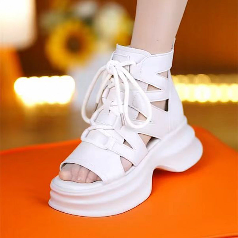 Sandalias de Plataforma Cuero Suave Prisma Serenidad, Alivio Total para Pies Sensibles