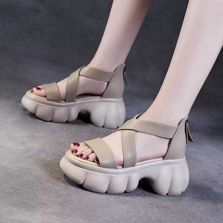 Sandalias de Tacón Piel Sintética Aurora Romana Equilibrio, Elegancia y Confort Todo el Día