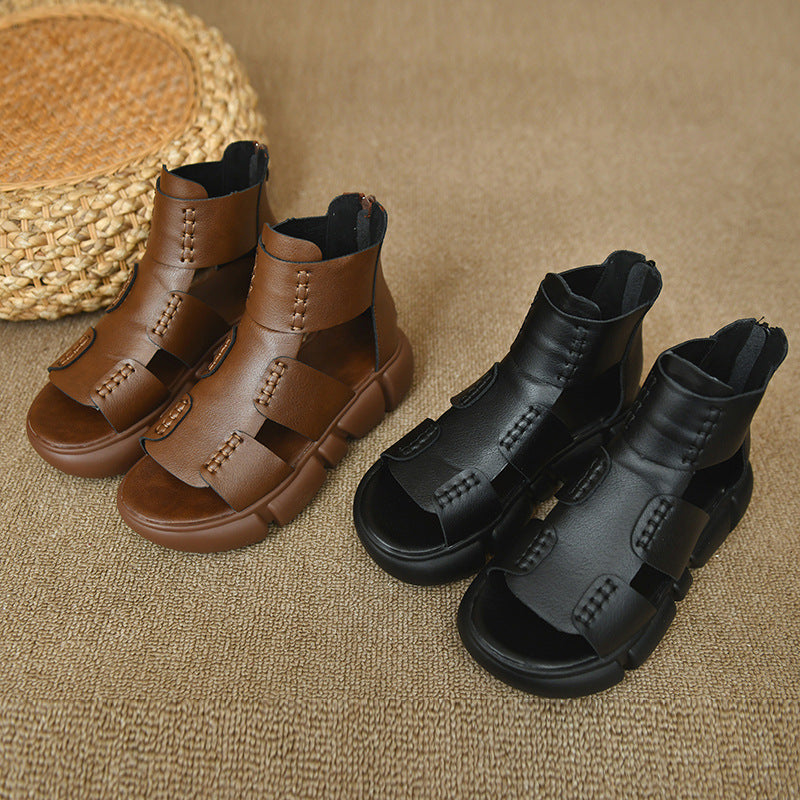 Sandalias de Tacón Cuero Suave Aura Cumbre Camino, Comodidad y Soporte Todo el Día