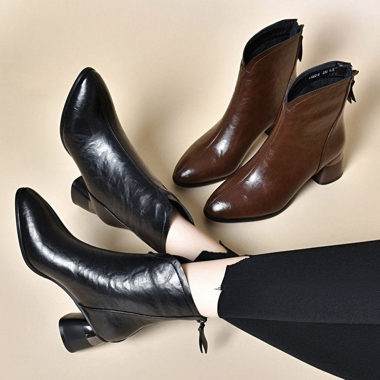 Botas de Tacón Cuero Suave Aura Horizonte Íntegro, Elegancia Cómoda Todo el Día