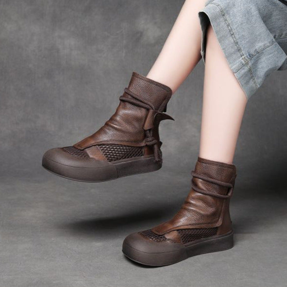 Sandalias Altas Cuero Suave Eclipse Serenidad Camino, Alivio Total del Dolor de Pies