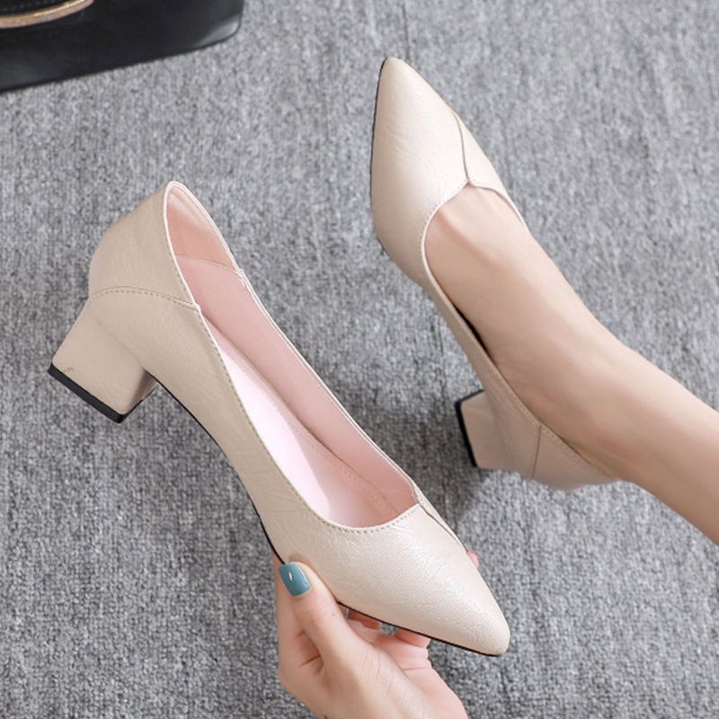 Zapatos de Tacón Medio Cuero Suave Aura Camino Serenidad, Comodidad y Estabilidad Todo el Día