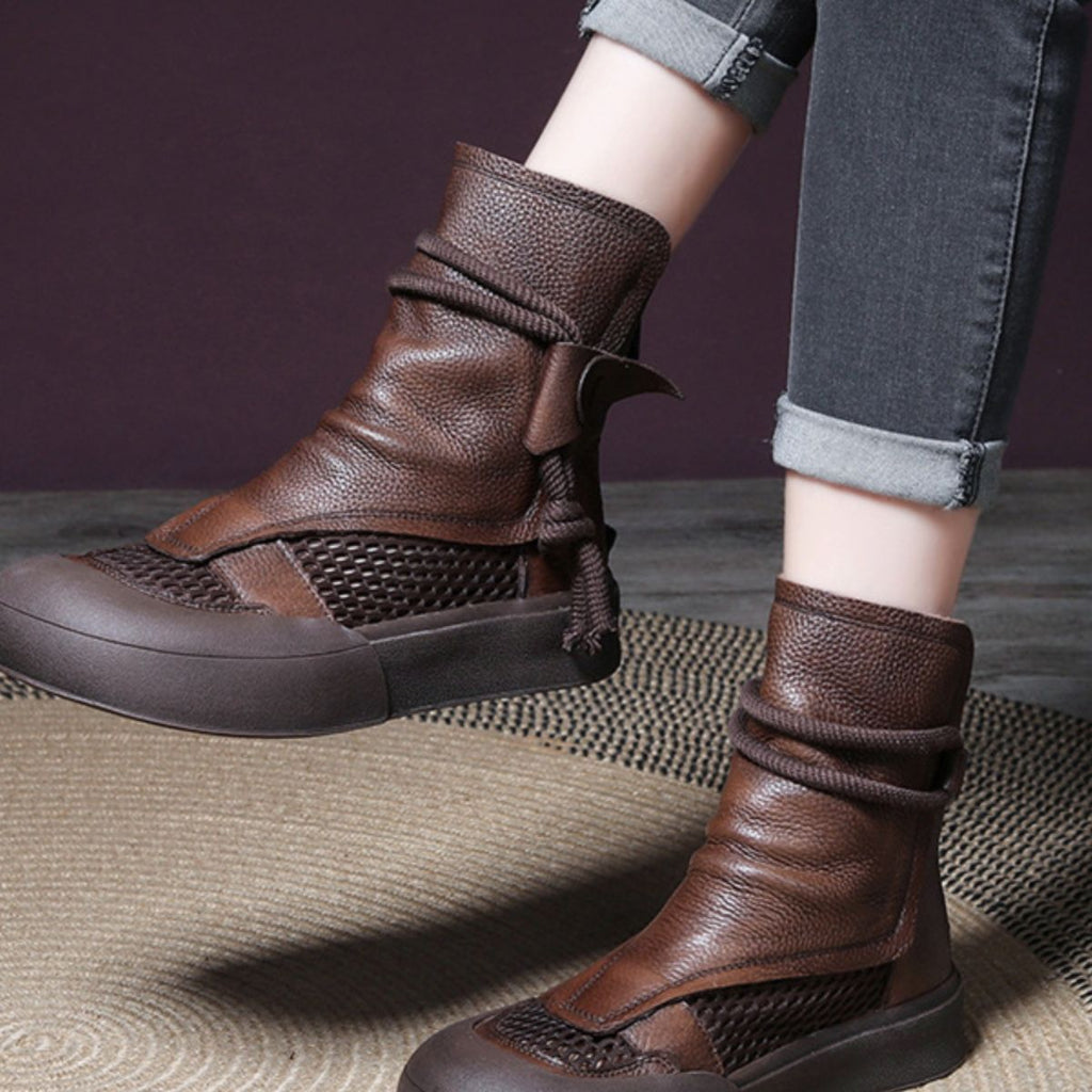 Sandalias Altas Cuero Suave Eclipse Serenidad Camino, Alivio Total del Dolor de Pies