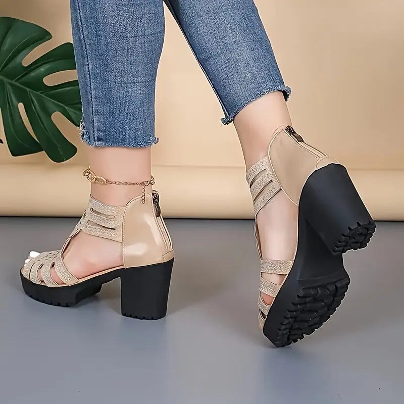 Sandalias de Tacón Plantilla Viscoelástica Aura Cumbre Calma, Comodidad Sofisticada Todo el Día