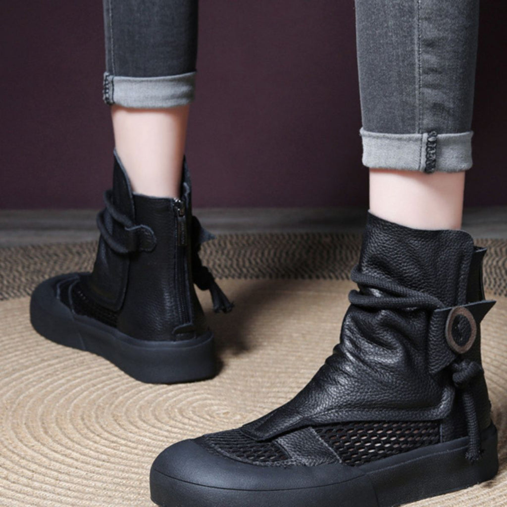 Sandalias Altas Cuero Suave Eclipse Serenidad Camino, Alivio Total del Dolor de Pies