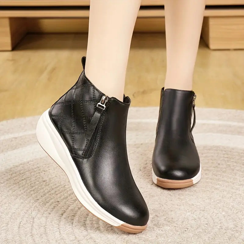 Botines Cuero Suave Aura Camino Serenidad, Comodidad y Estabilidad Todo el Día