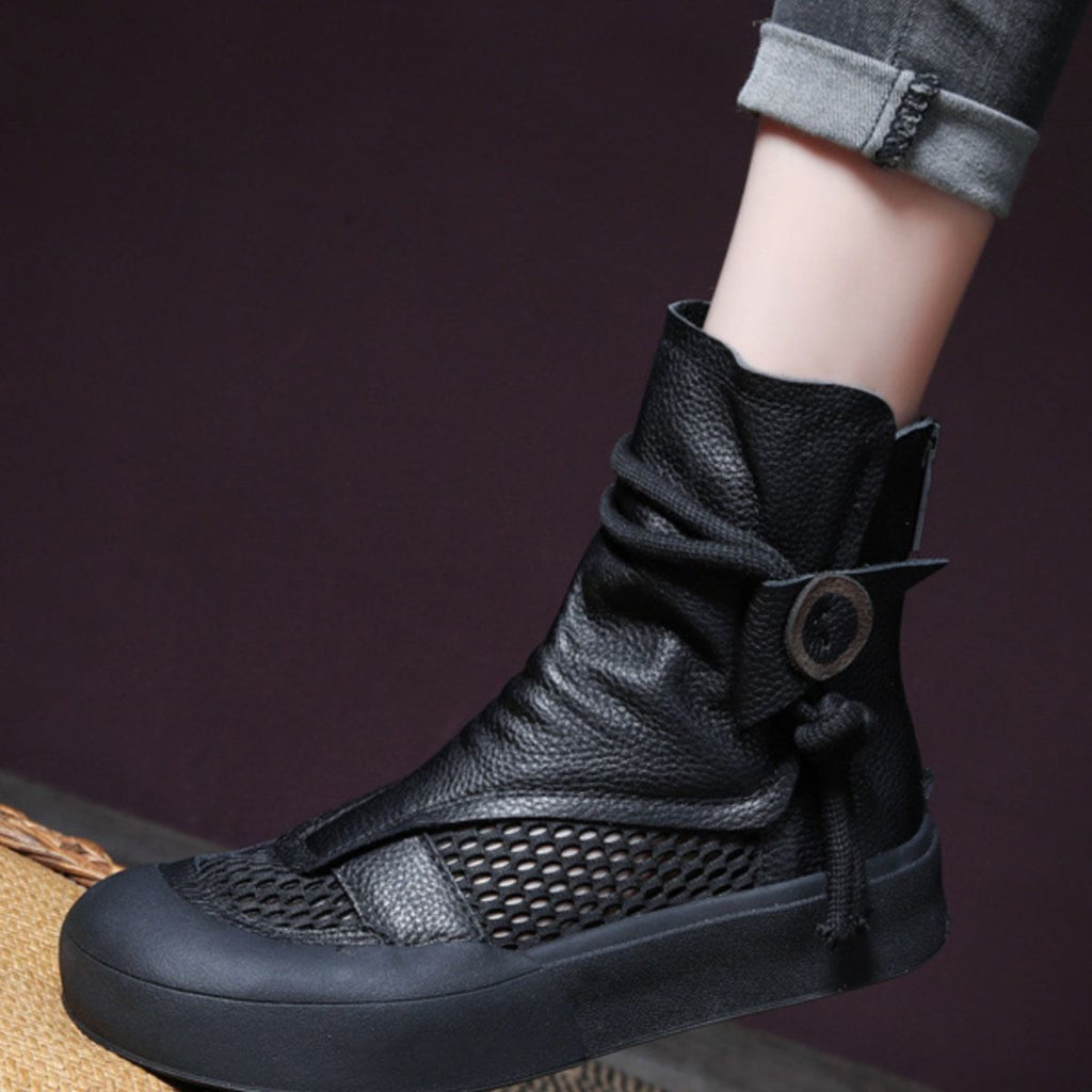 Sandalias Altas Cuero Suave Eclipse Serenidad Camino, Alivio Total del Dolor de Pies