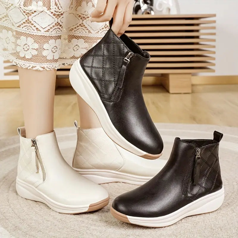 Botines Cuero Suave Aura Camino Serenidad, Comodidad y Estabilidad Todo el Día