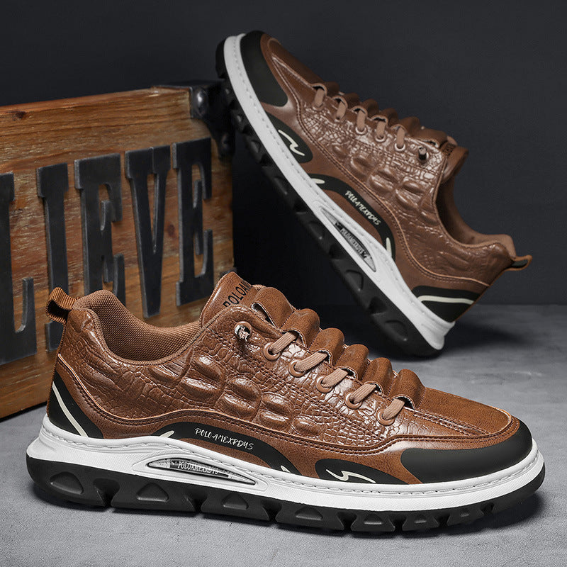 Zapato Casual Cuero Texturizado Cumbre Serenidad Prisma, Estilo y Confort Todo el Día