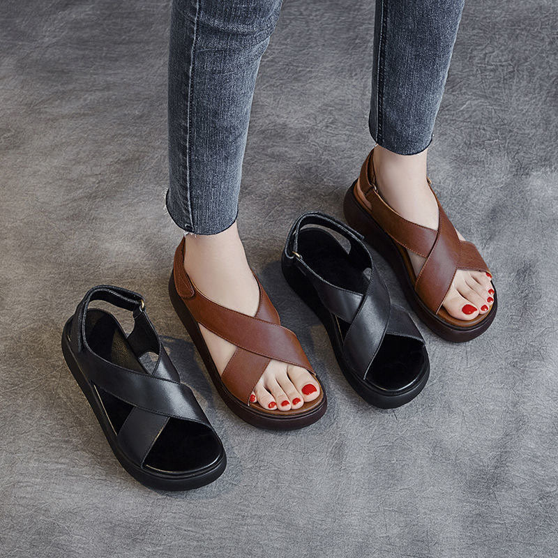 Sandalias de Tacón Cuero Suave Eclipse Aura Caminho, Postura Saludable y Confort Prolongado