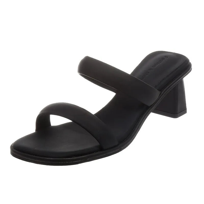 Sandalias de Tacón Cuero Suave Esencia Cumbre Armonía, Elegancia Cómoda Todo el Día