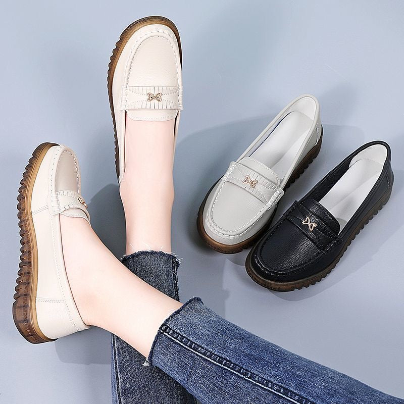 Zapatos Planos Cuero Suave Aura Mariposa Equilibrio, Máximo Confort y Estabilidad Todo el Día