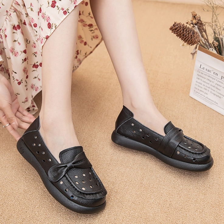 Zapato Plano Cuero Suave Aura Camino Serenidad, Confort y Estabilidad en Cada Paso
