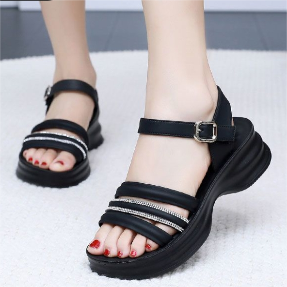 Sandalias de Tacón Cuña Suave Esencia Serenidad, Elegancia Cómoda Todo el Día