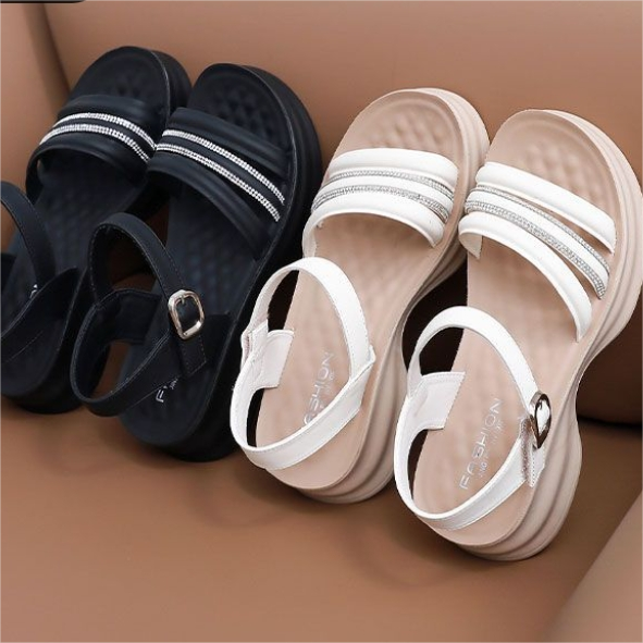 Sandalias de Tacón Cuña Suave Esencia Serenidad, Elegancia Cómoda Todo el Día