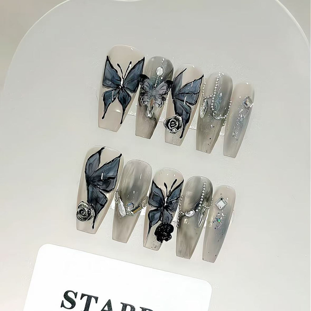 Uñas Postizas Acrílico Brisa Estrella Verso, Belleza Instantánea y Natural