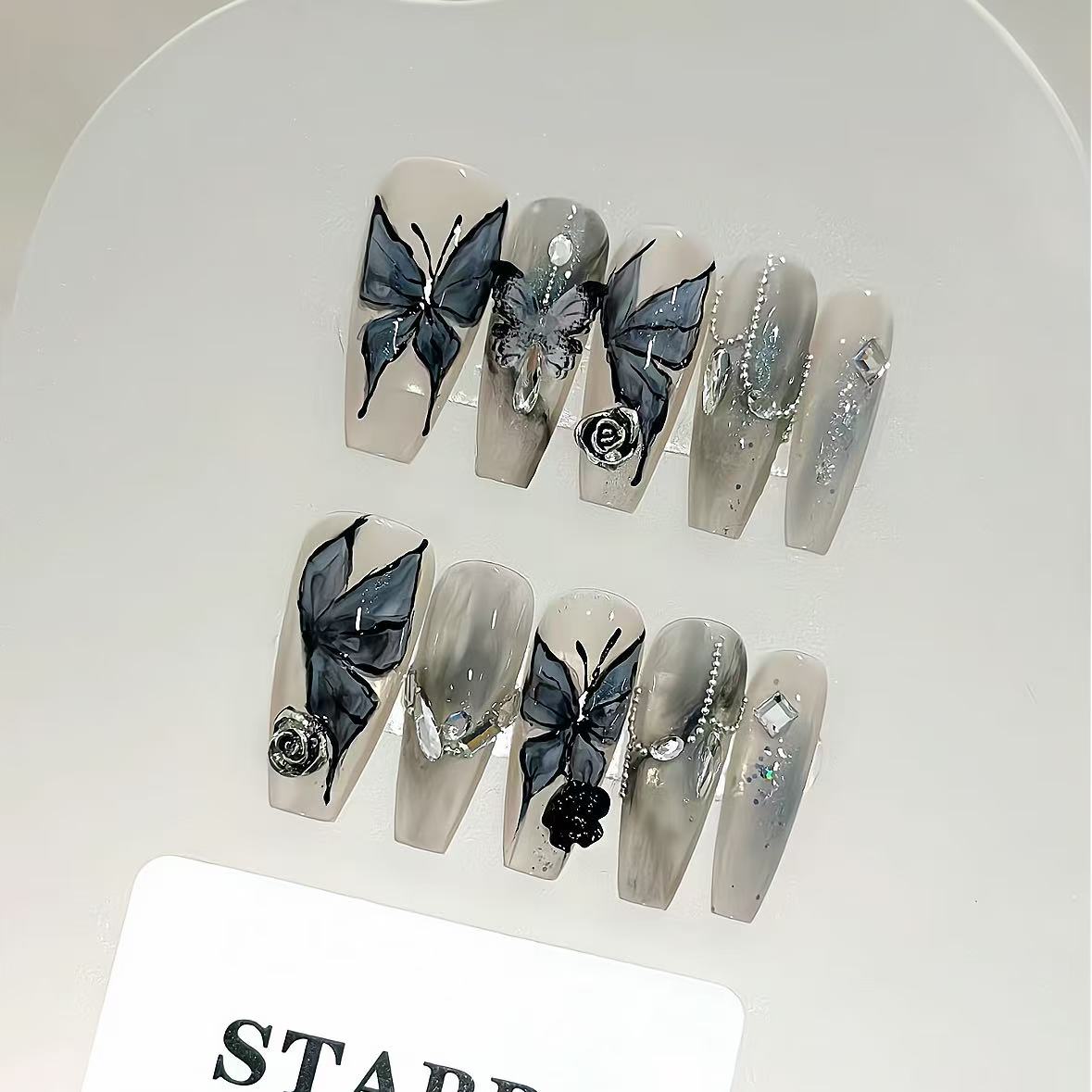 Uñas Postizas Acrílico Brisa Estrella Verso, Belleza Instantánea y Natural