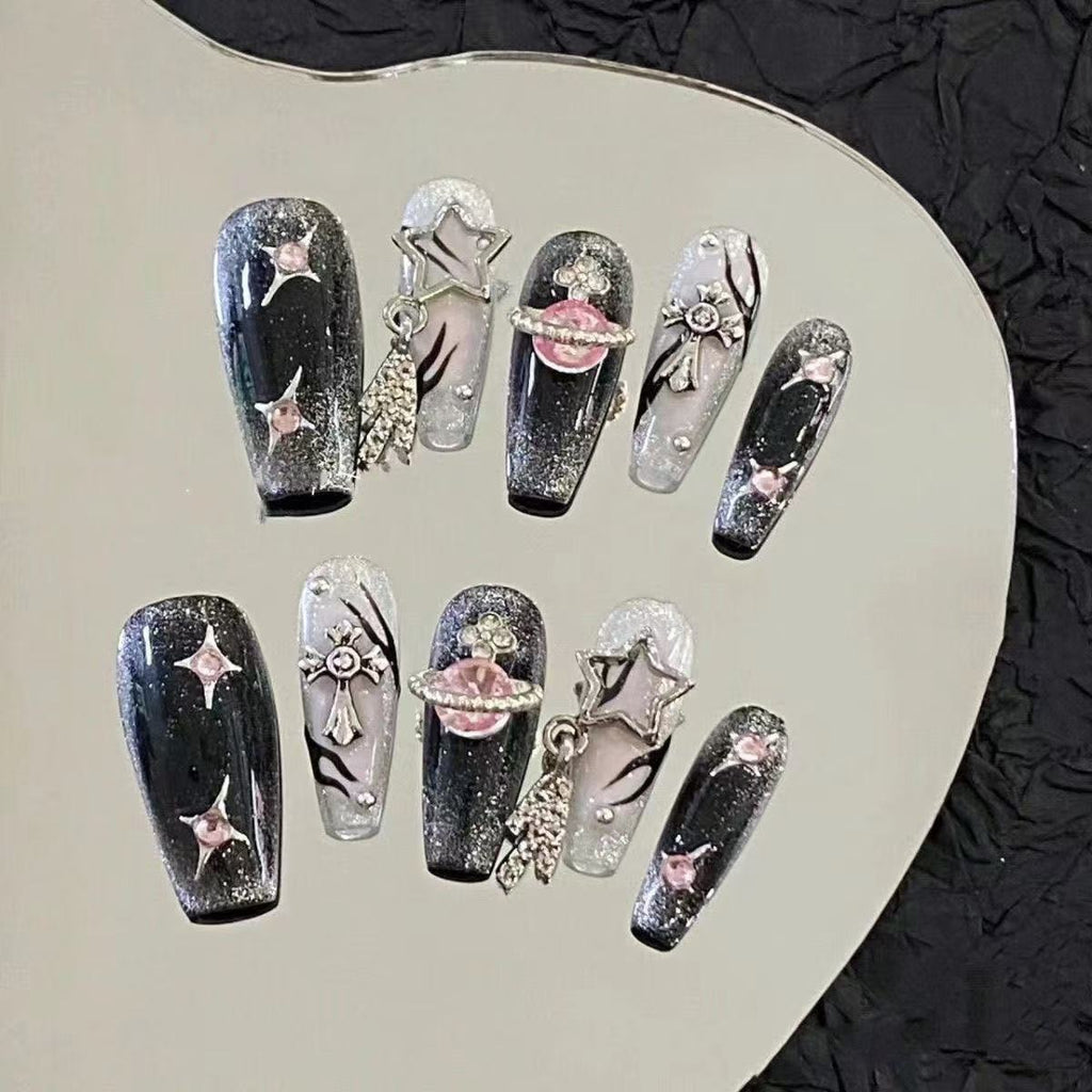 Uñas Postizas Acrílico Brisa Estrella Verso, Belleza Instantánea y Natural