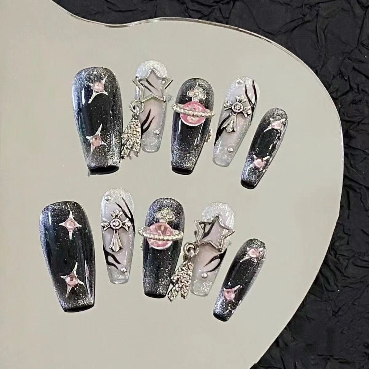 Uñas Postizas Acrílico Brisa Estrella Verso, Belleza Instantánea y Natural