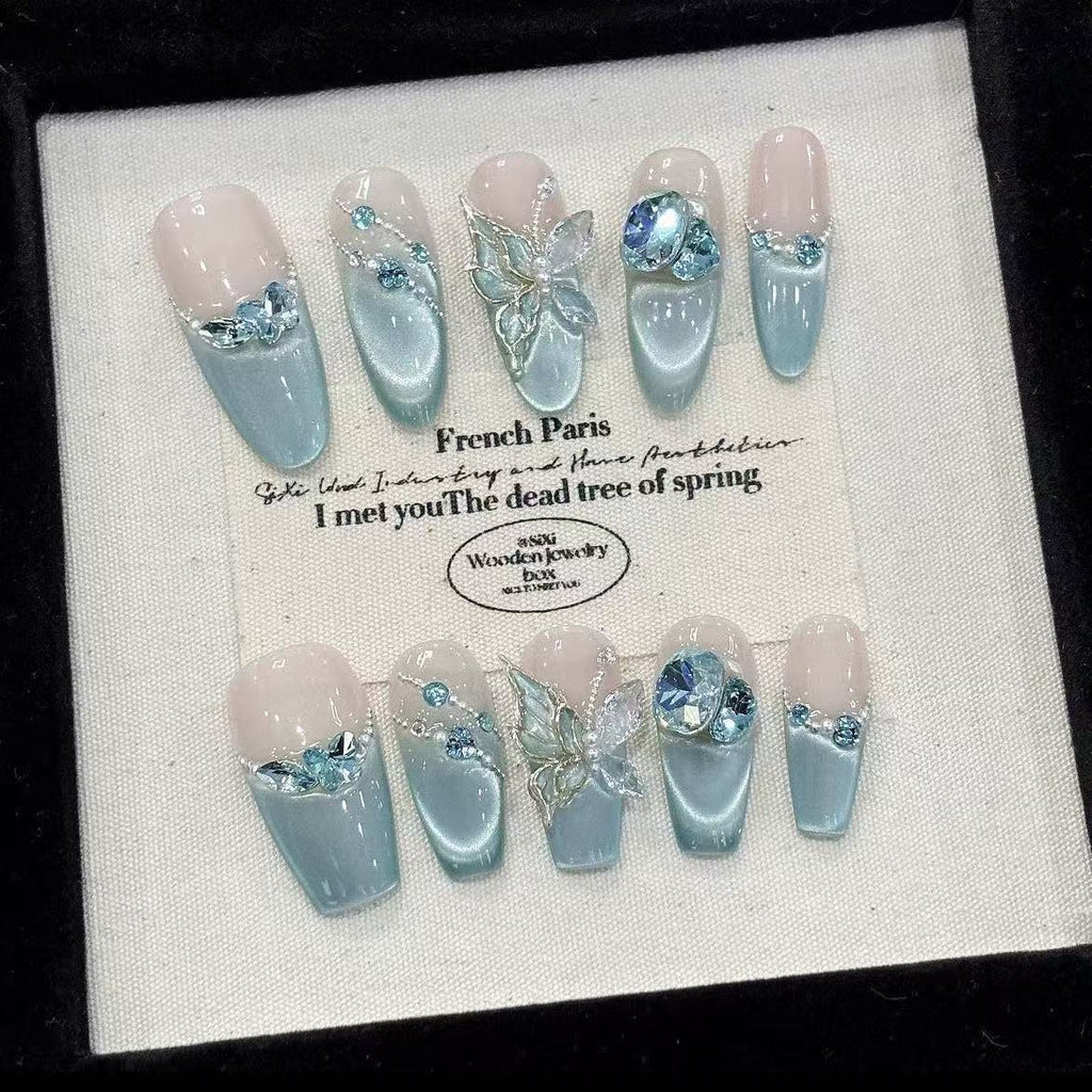 Uñas Postizas Acrílico Brisa Estrella Verso, Belleza Instantánea y Natural