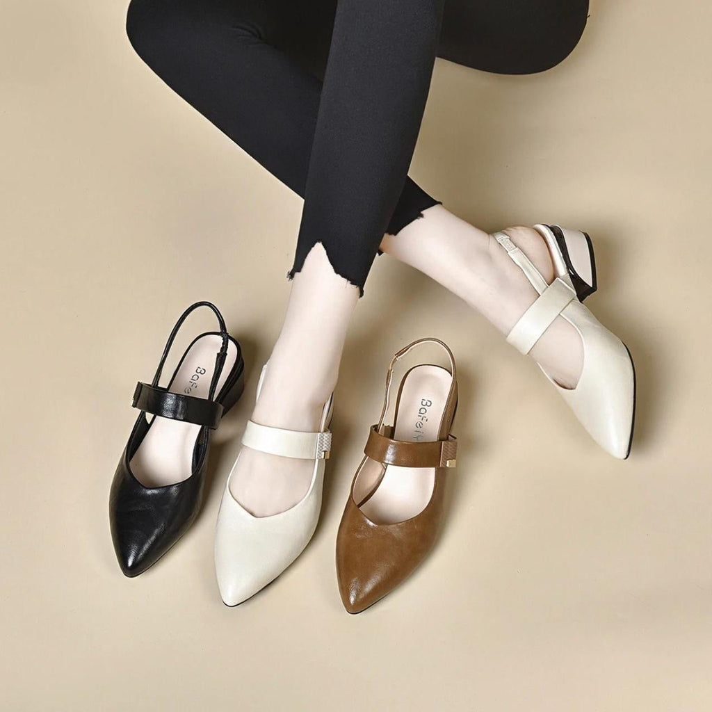 Sandalias de Tacón Medio Cuero Transpirable Aura Prisma Serenidad, Elegancia Cómoda Todo el Día