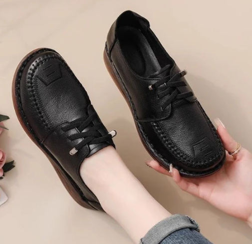 Zapato Ortopédico Cuero Suave Aura Camino Serenidad, Alivio para Fascitis y Dolor de Talón