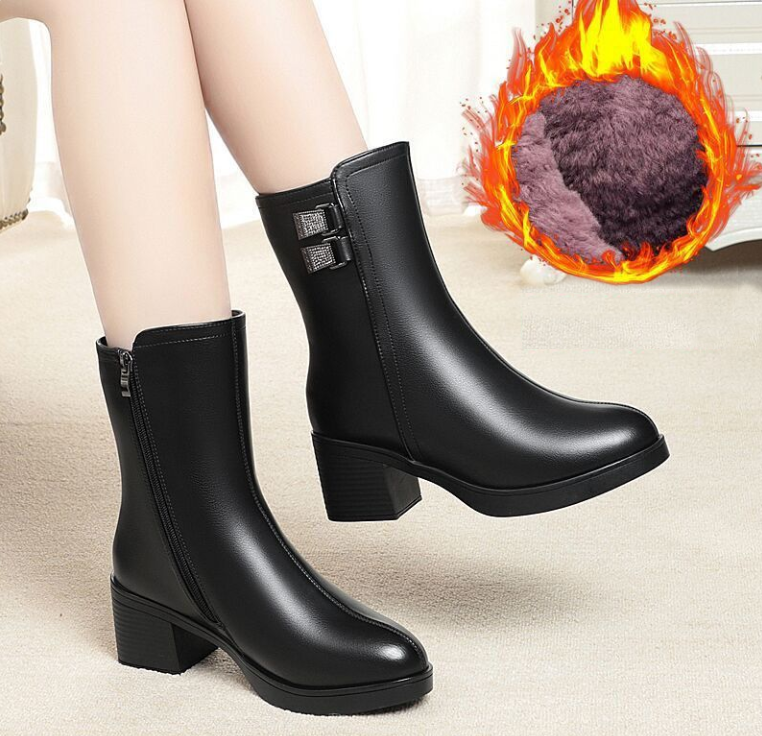 Botas de Invierno Cuero Suave Cumbre Serenidad Aurora, Calidez y Confort Todo el Día