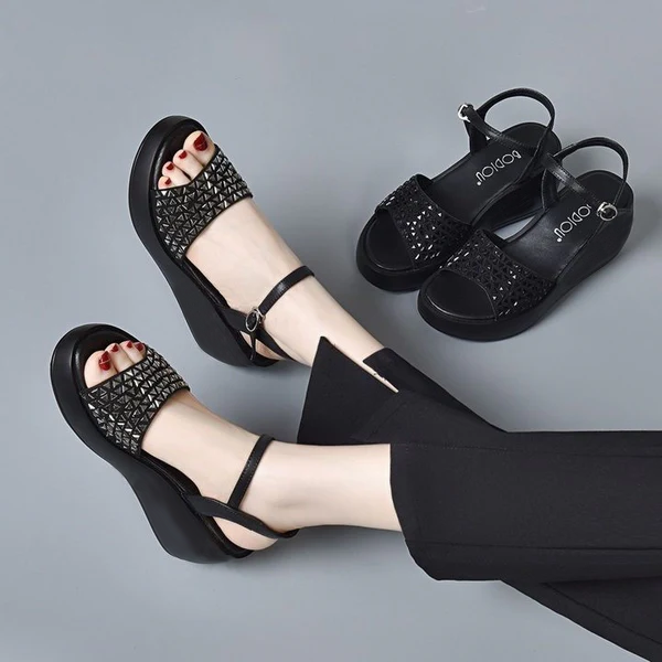 Sandalias Ortopédicas Cuero Brillante Aura Prisma Serenidad, Alivio Total y Estilo Diario