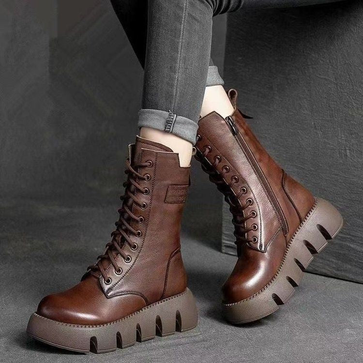 Botas Ortopédicas Cuero Impermeable Eclipse Vintage Armonía, Máximo Confort y Estilo Retro