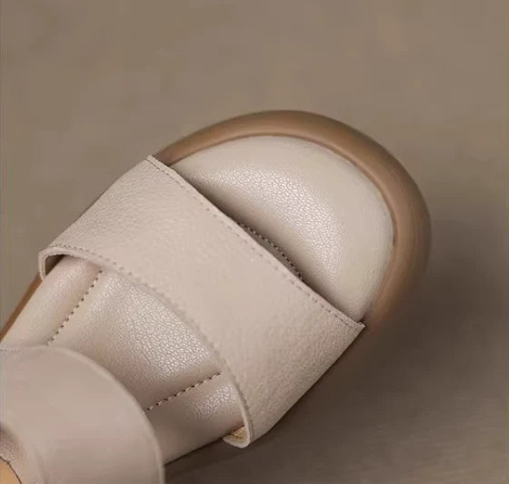 Sandalias de Tacón Cuero Suave Estilo Raíz Armonía, Postura Mejorada y Comodidad Todo el Día