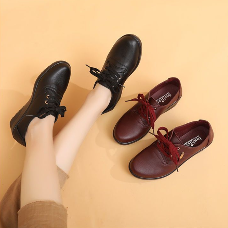 Zapatos Cuña Cuero Suave Travesía Serenidad, Comodidad y Soporte Todo el Día