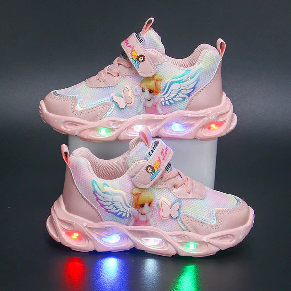 Zapatillas Deportivas Malla Brillante Aura Jazz Serenidad, Comodidad y Estilo para Niñas Activas