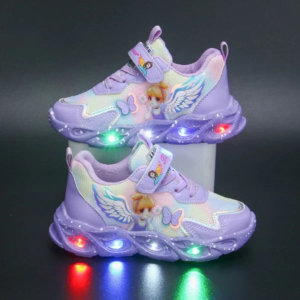 Zapatillas Deportivas Malla Brillante Aura Jazz Serenidad, Comodidad y Estilo para Niñas Activas