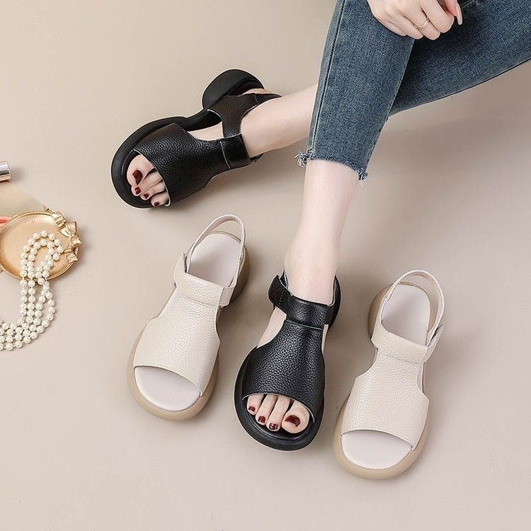 Sandalias Ortopédicas Cuero Suave Horizonte Vital Serenidad, Alivio Inmediato para Pies Doloridos