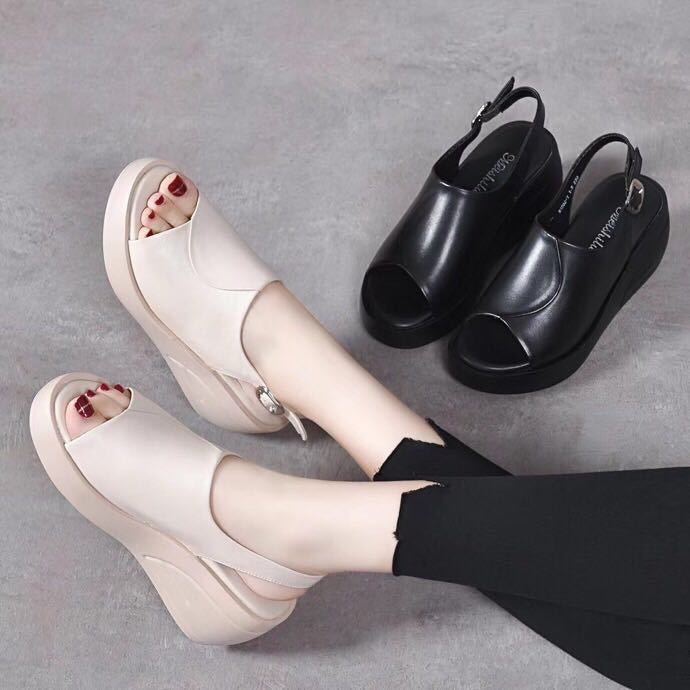 Sandalias de Plataforma Cuero Suave Aura Horizonte, Estilo y Comodidad Superior Todo el Día